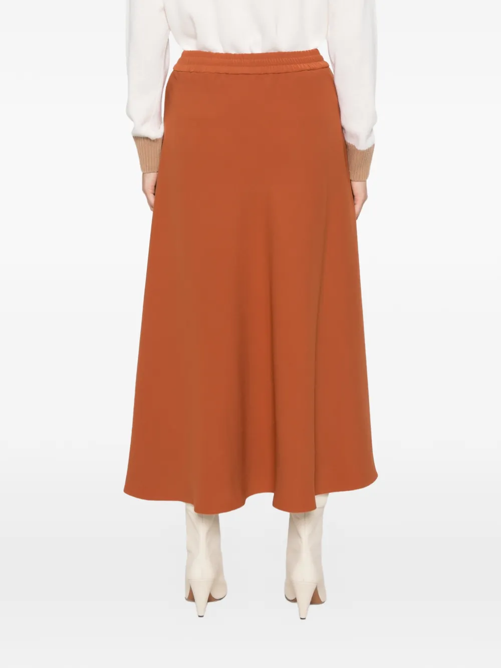 Herno drawstring-fastening maxi A-line skirt Oranje