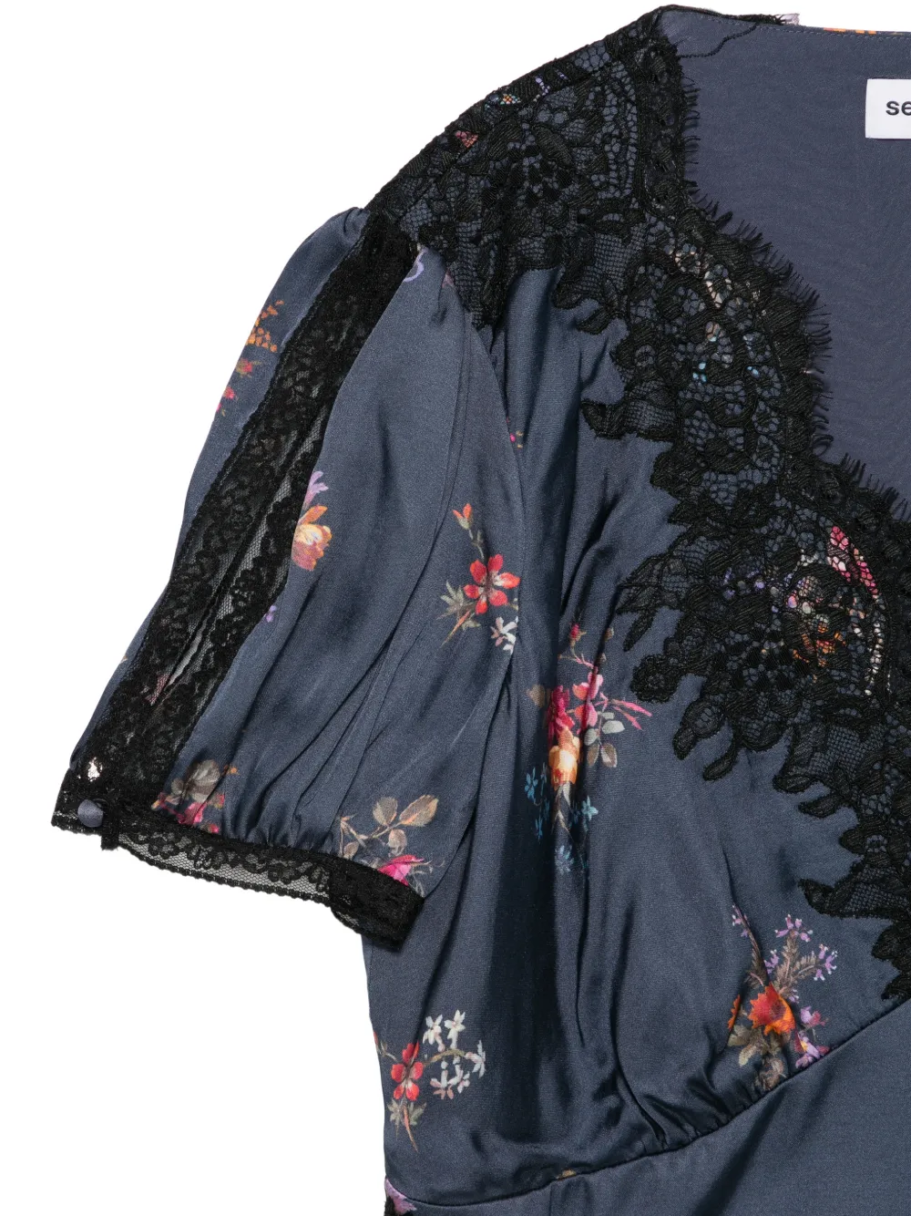 Self-Portrait Top met bloemenprint Grijs