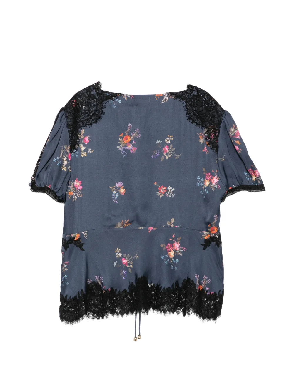 Self-Portrait Top met bloemenprint Grijs