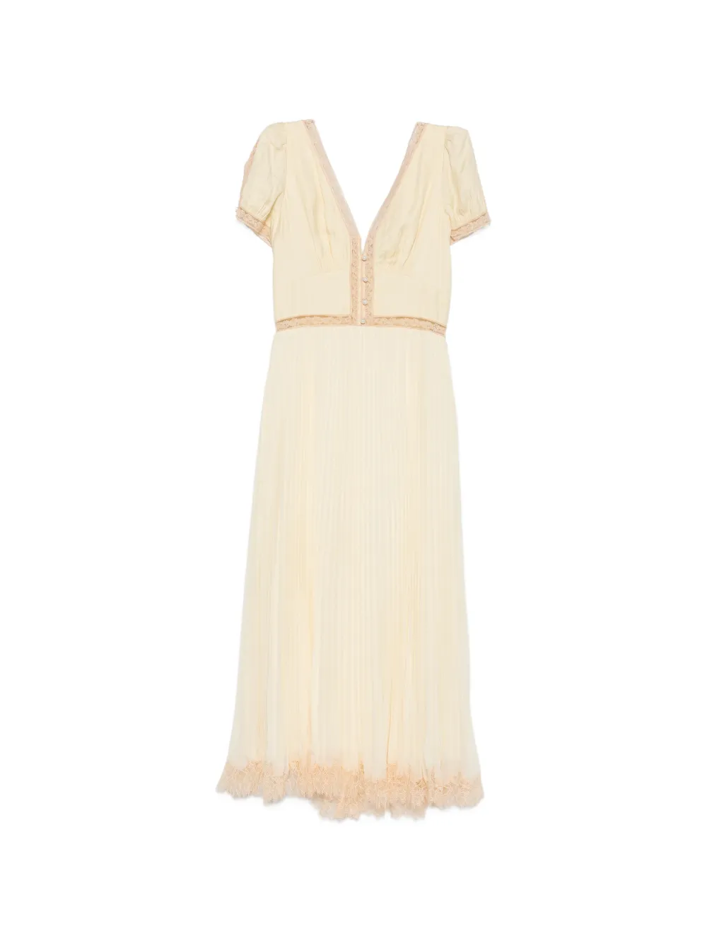 Self-Portrait lace-trim midi dress - Giallo