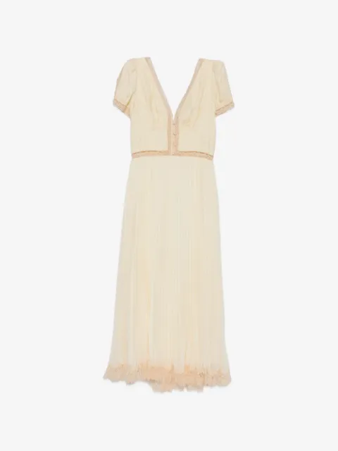 Self-Portrait lace-trim midi dress