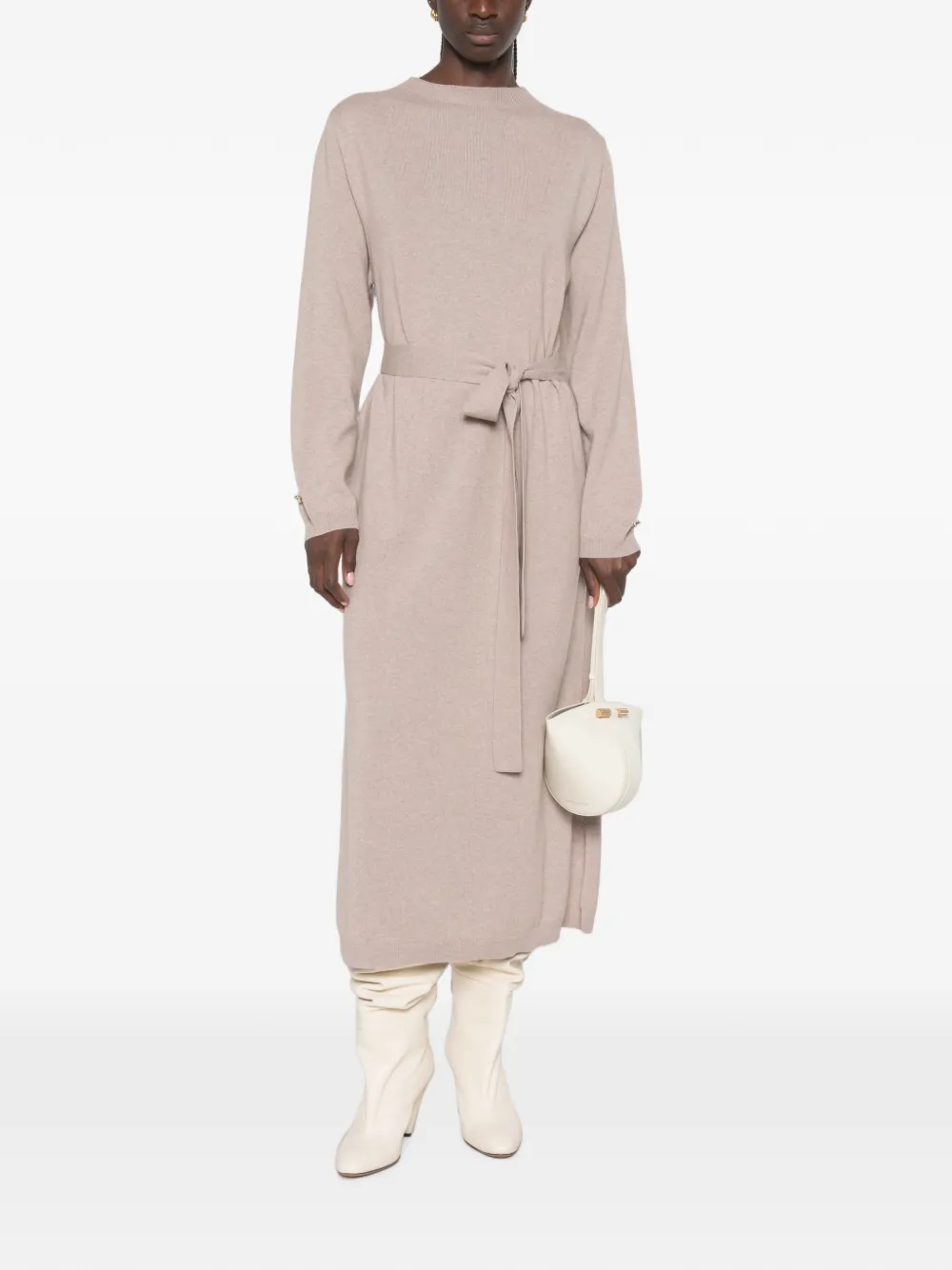 Fabiana Filippi Midi-jurk met lange mouwen Beige