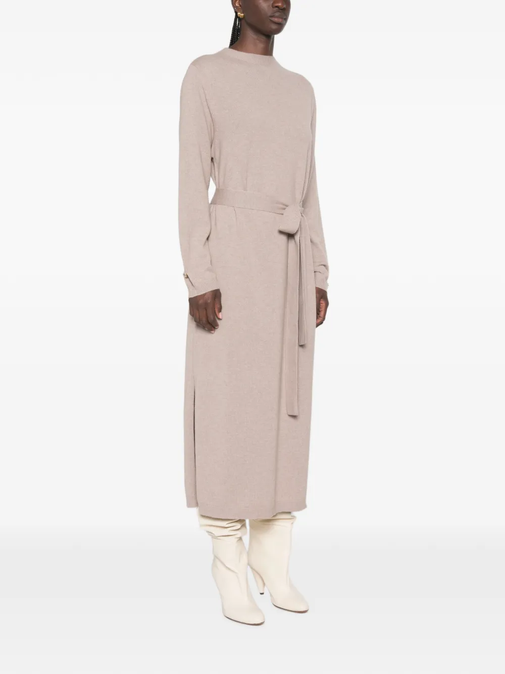 Fabiana Filippi Midi-jurk met lange mouwen Beige