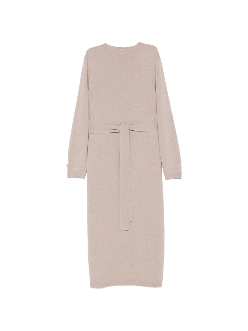 Fabiana Filippi belted long-sleeve midi dress - Nude