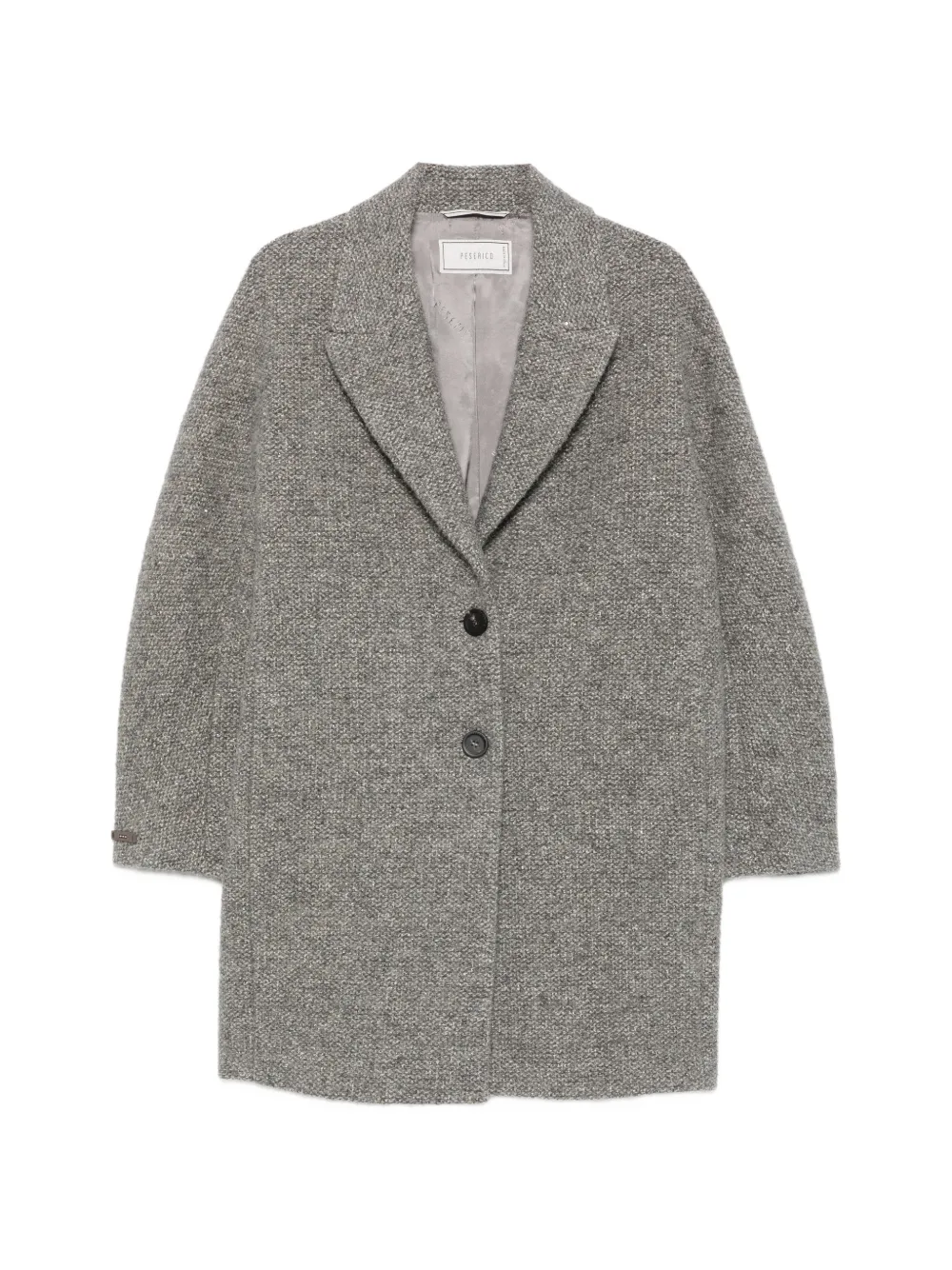 Peserico sequin-embellished bouclé coat - Grigio