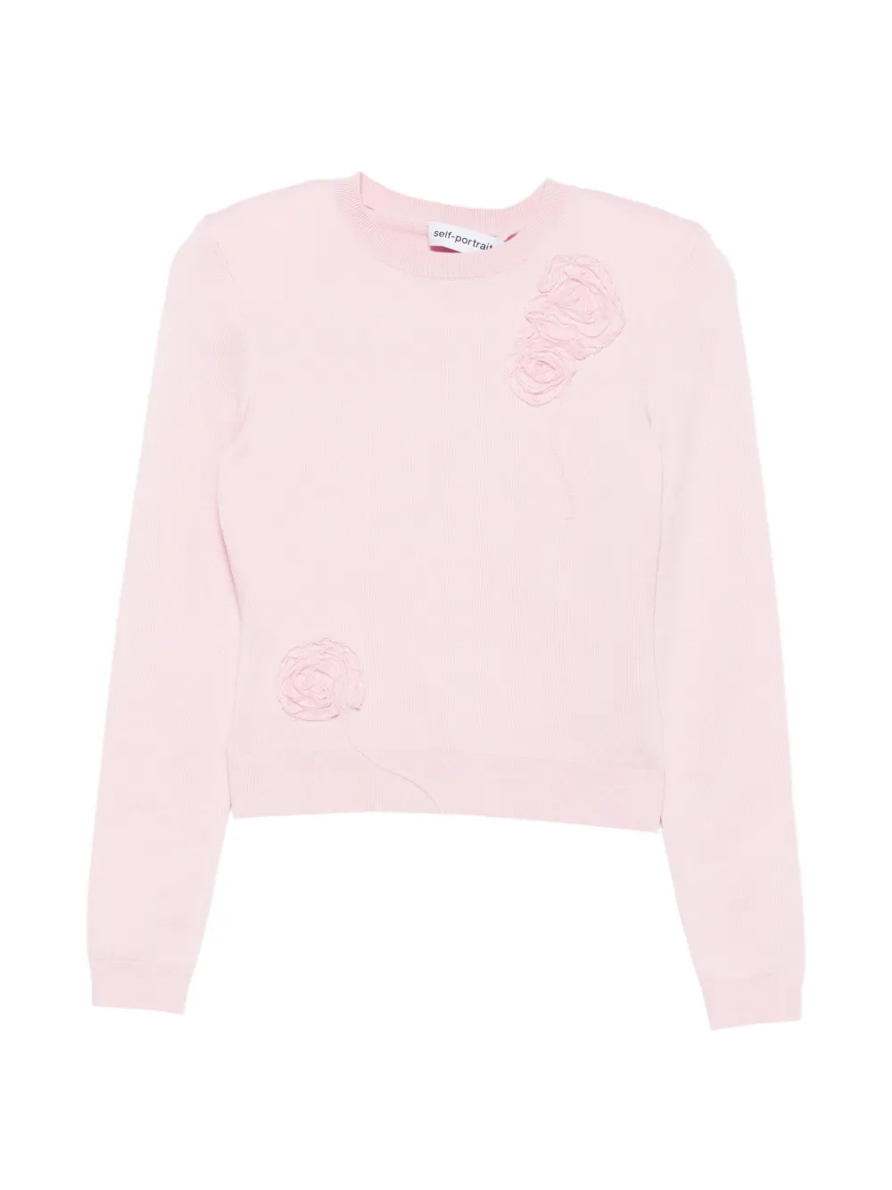 Self-Portrait floral-appliqué sweater - Rosa