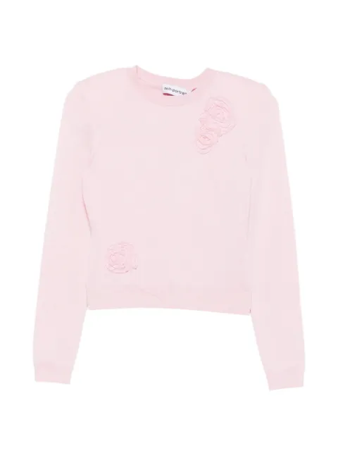 Self-Portrait floral-appliqué sweater