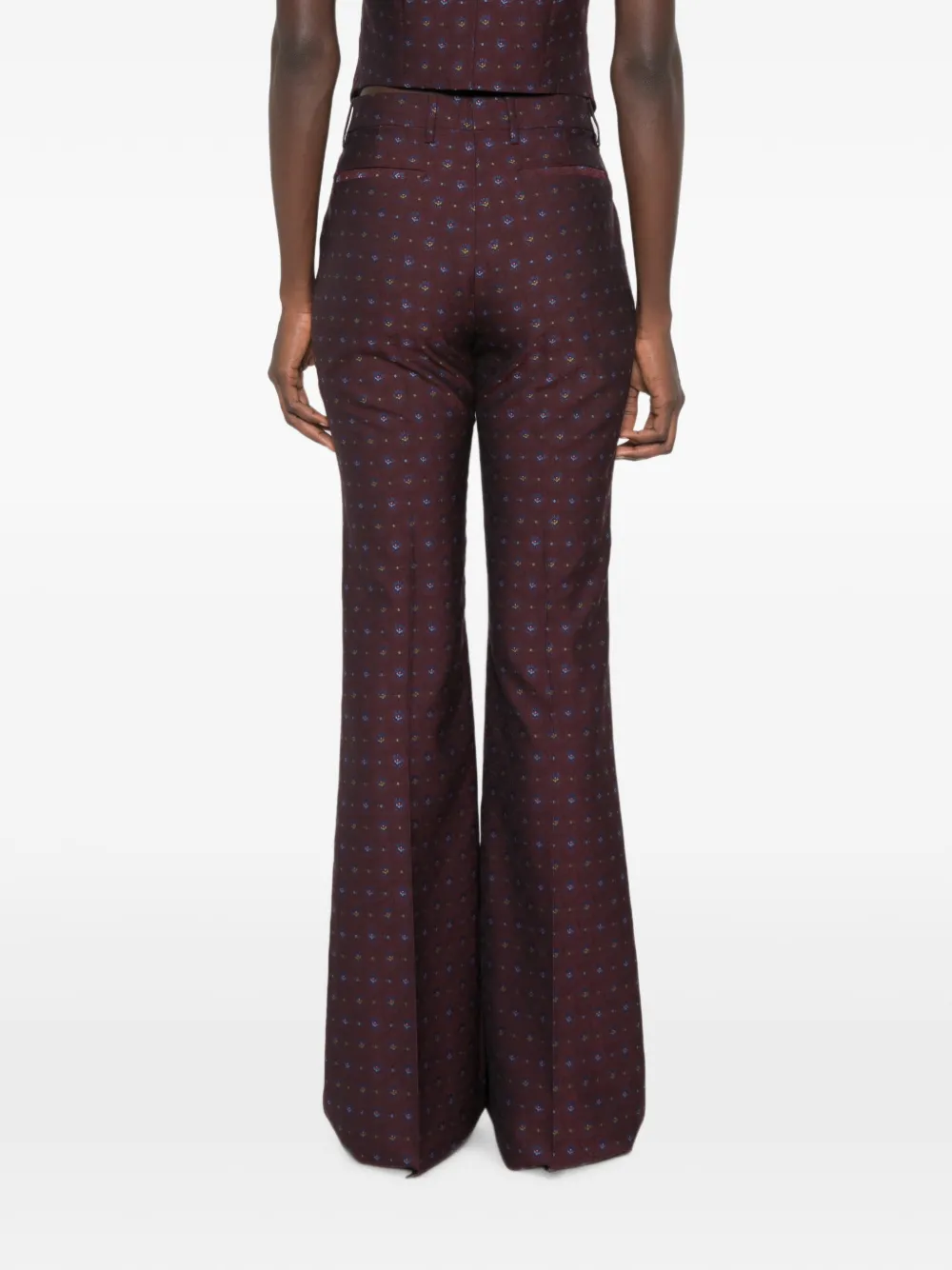 ETRO Geweven broek met bloemen-print en jacquard Rood