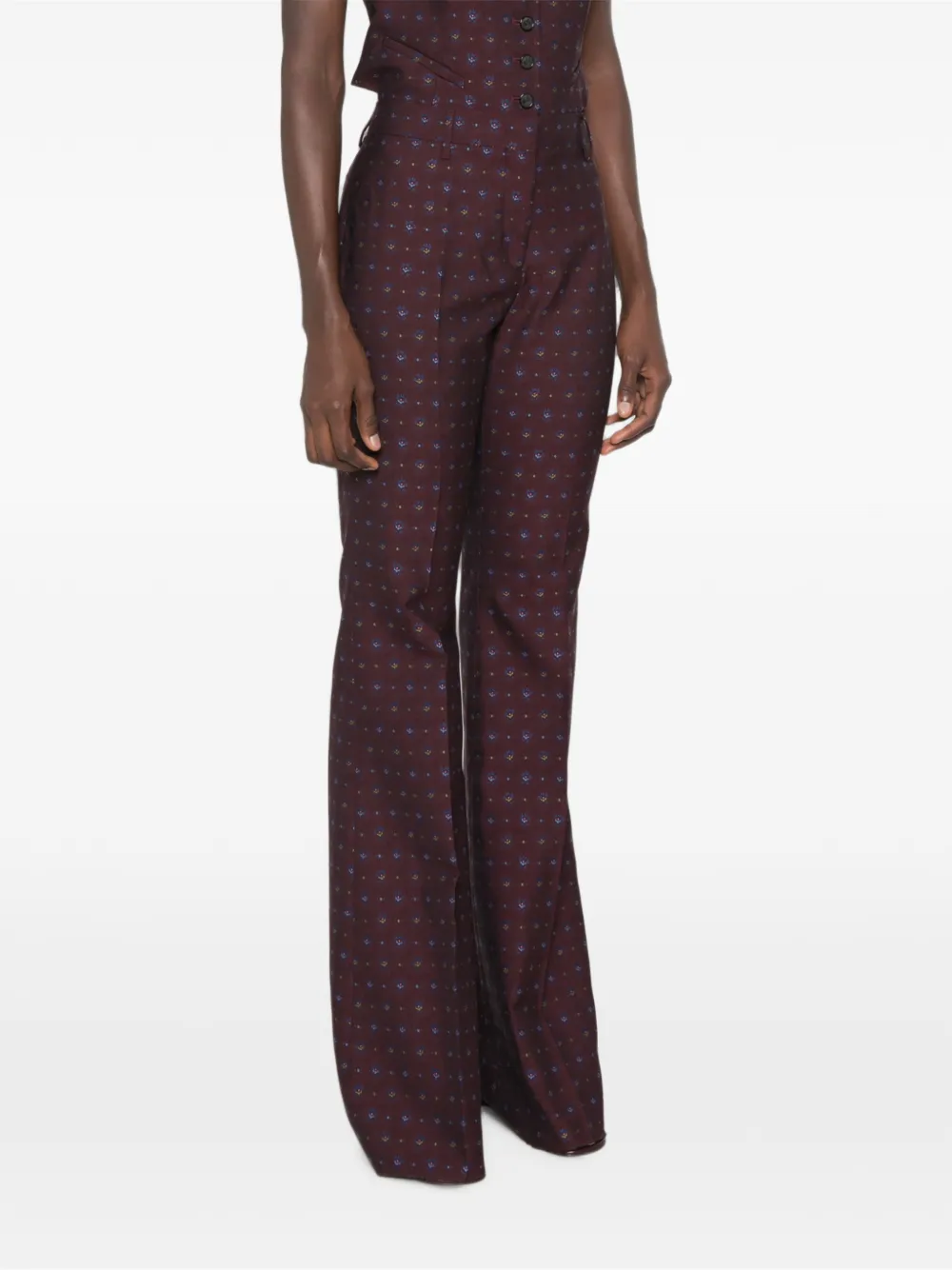 ETRO Geweven broek met bloemen-print en jacquard Rood