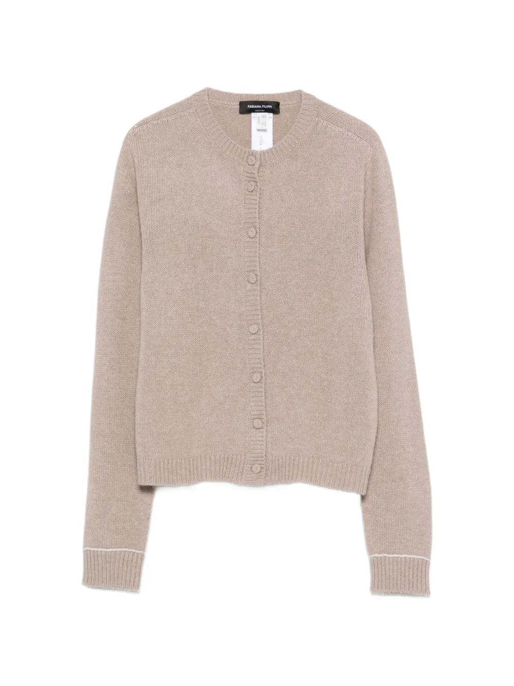 Fabiana Filippi button-up ribbed-trim cardigan - Neutrals