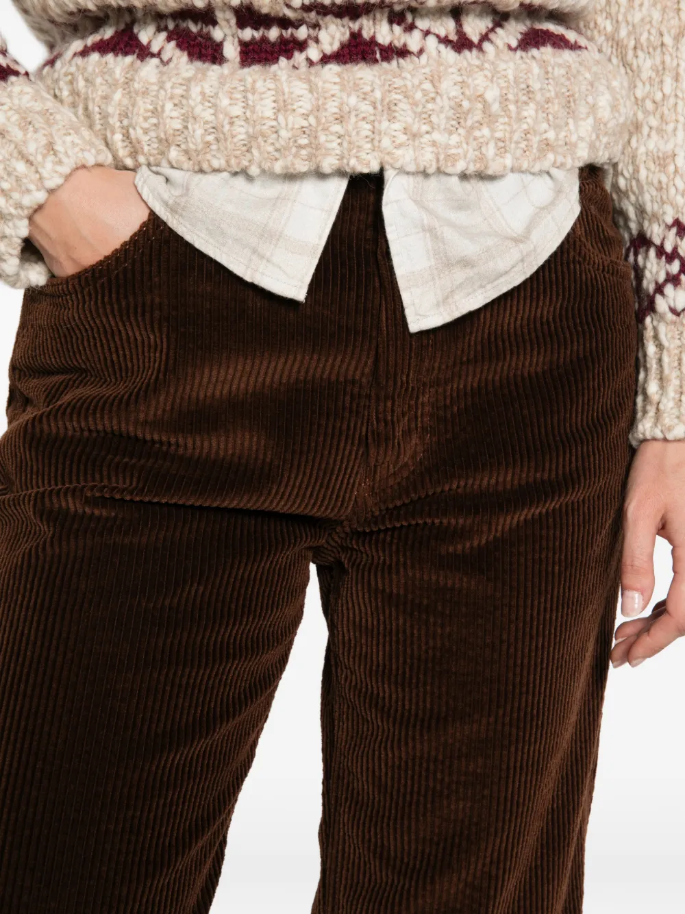 Marni Ribfluwelen straight broek Bruin