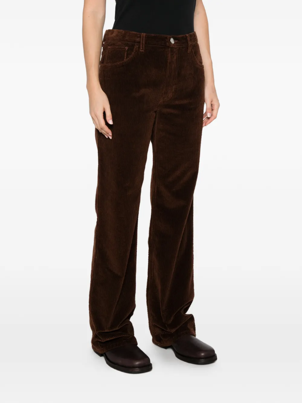Marni Ribfluwelen straight broek Bruin