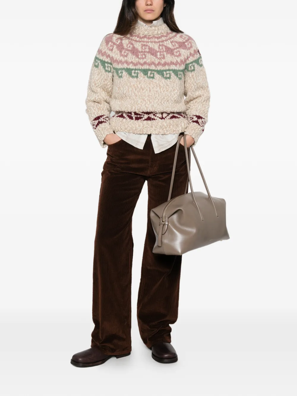 Marni Ribfluwelen straight broek Bruin