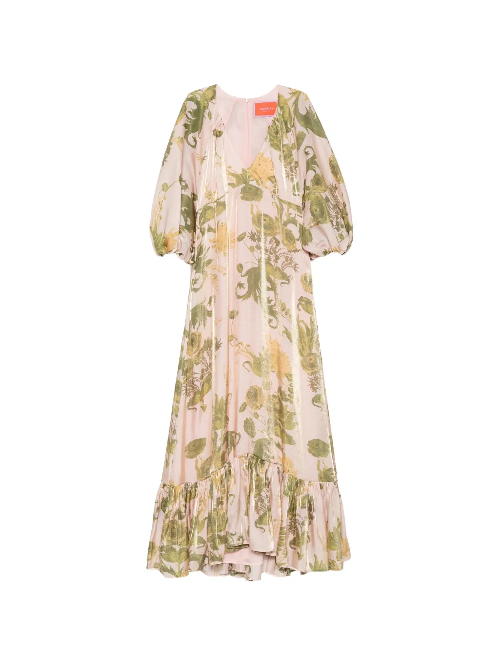 La DoubleJ floral-print ruffled dress Roze