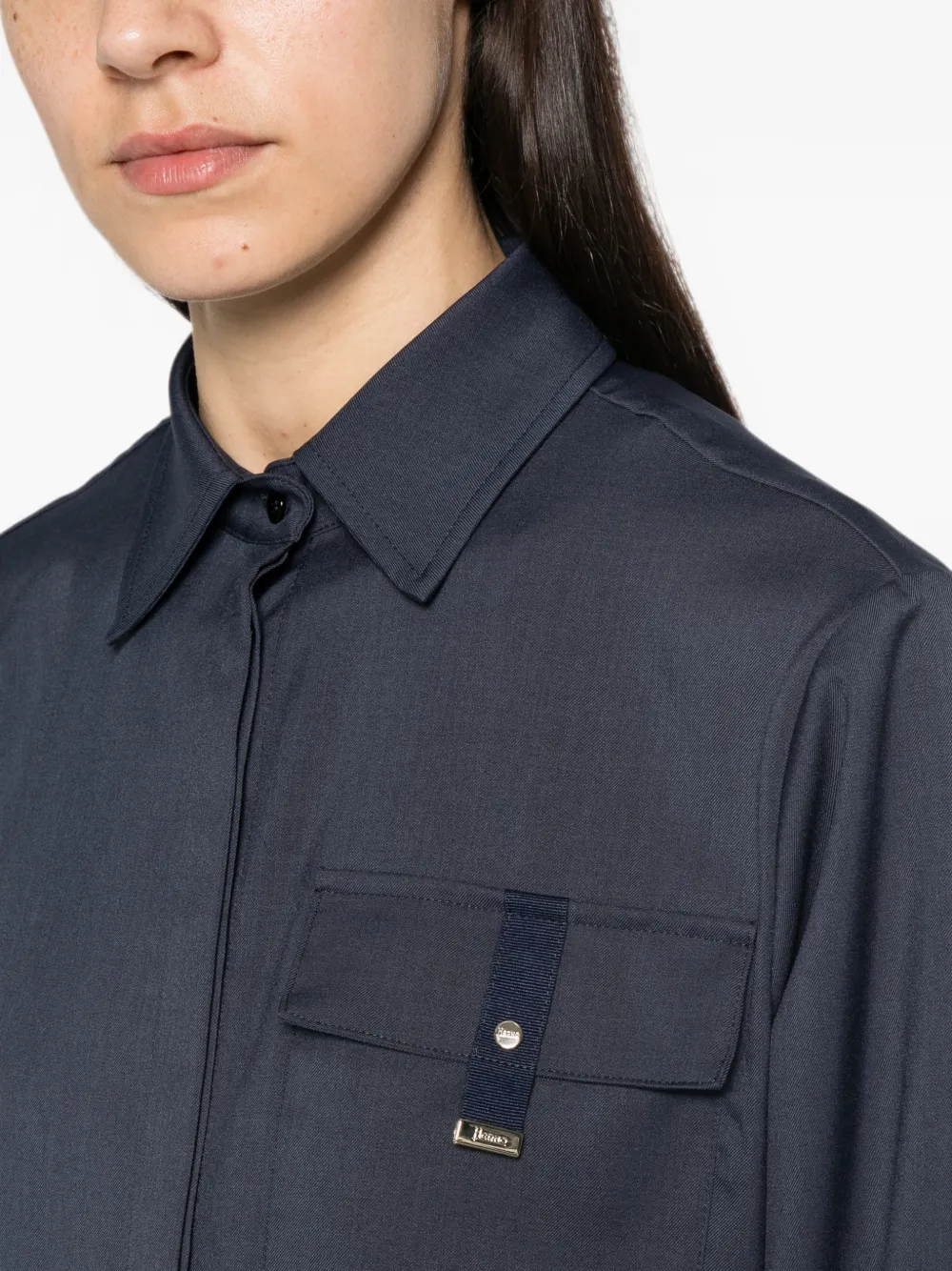 Herno Overhemd met borstzak Blauw