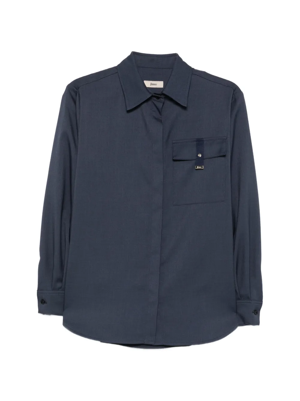 Herno chest-pocket long-sleeve shirt - Blue