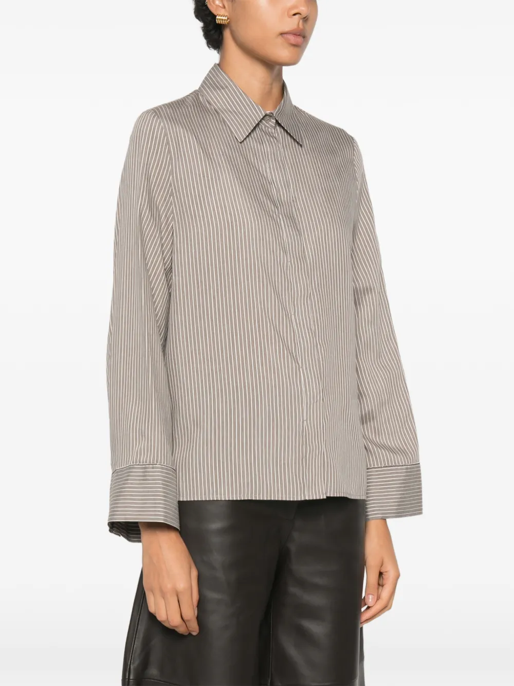 Peserico Gestreept blouse Grijs