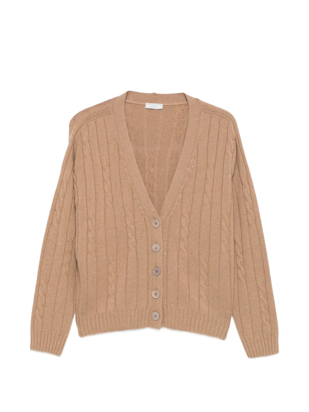 Peserico cable-knit sequin-embellished cardigan Beige