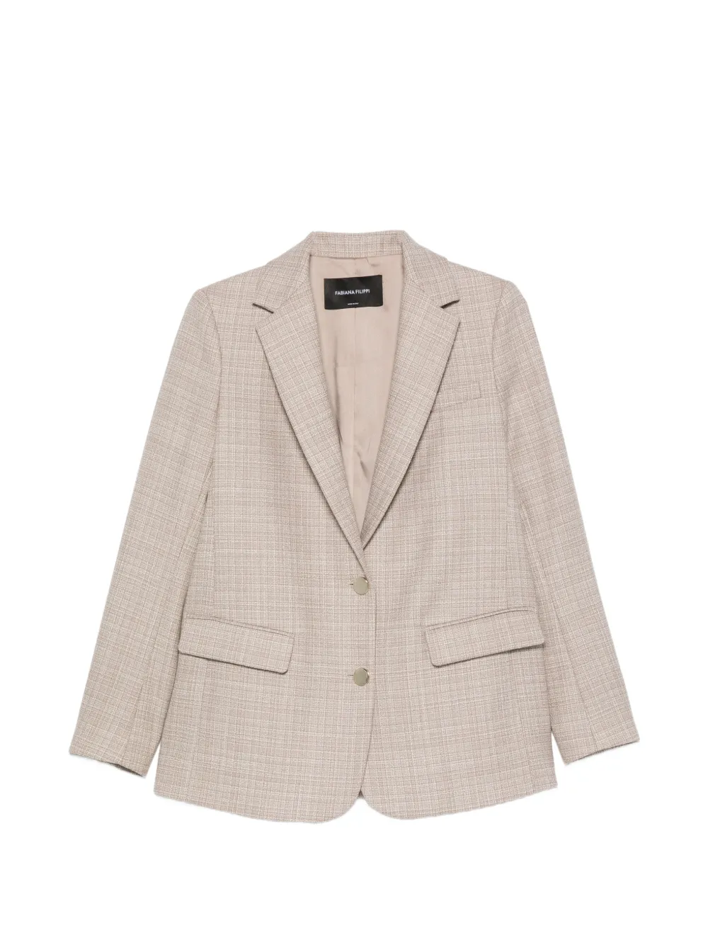 Fabiana Filippi checked-pattern single-breasted blazer - Nude