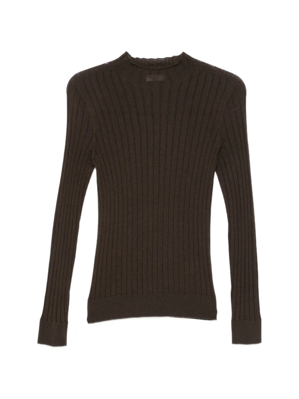 Peserico ribbed-knit mock-neck sweater Bruin