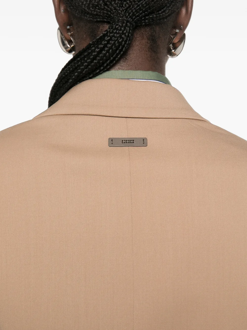 Peserico Blazer met enkele rij knopen en puntige revers Beige
