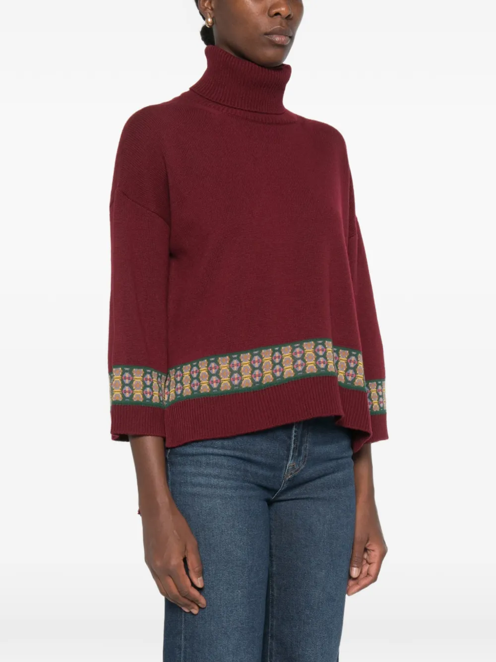 ETRO Trui met geometrisch patroon en kwastje Rood