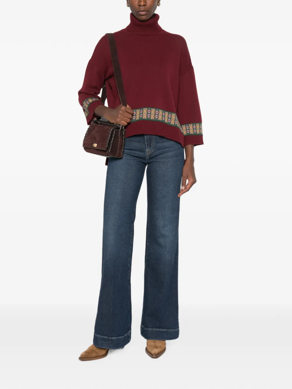 ETRO Trui met geometrisch patroon en kwastje Rood