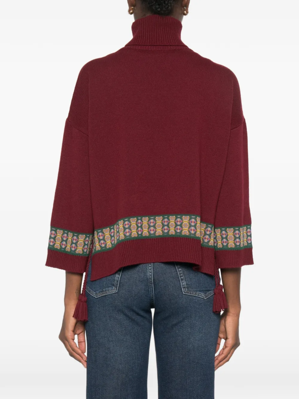 ETRO Trui met geometrisch patroon en kwastje Rood