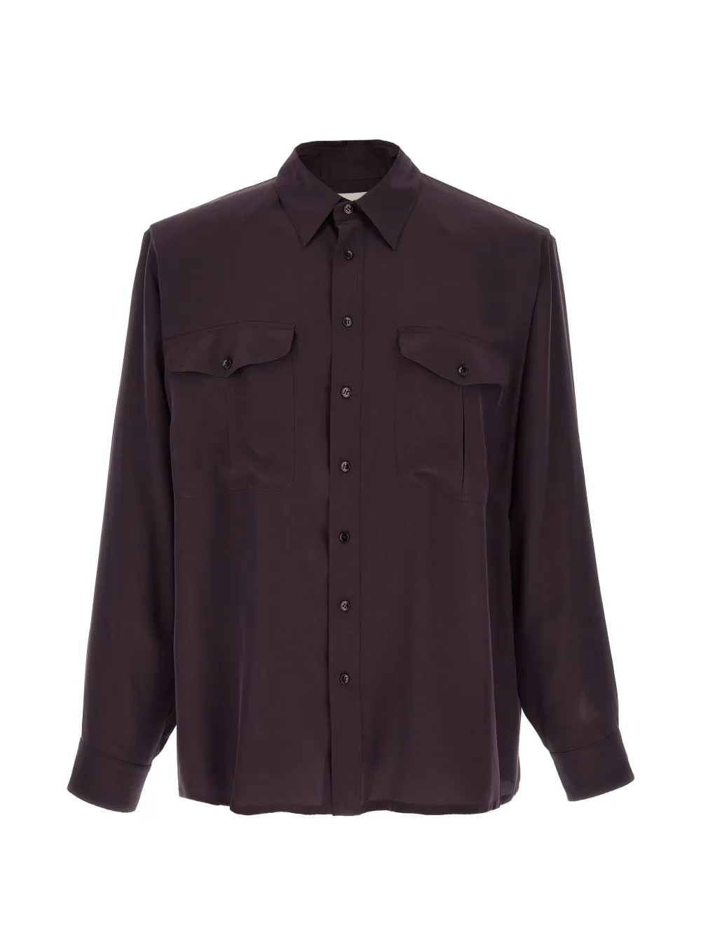 Saint Laurent pointed-collar cuffed shirt - Purple