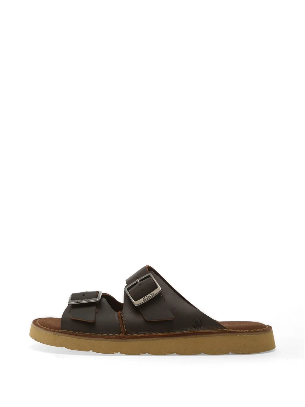Clarks Solsbury leren sandalen met gespsluiting Bruin