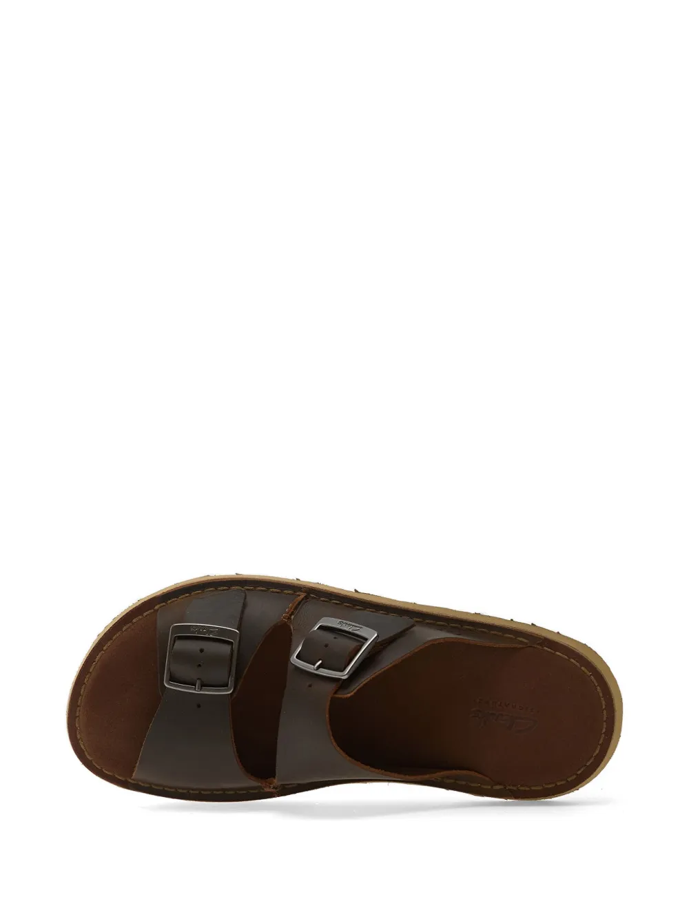 Clarks Solsbury leren sandalen met gespsluiting Bruin