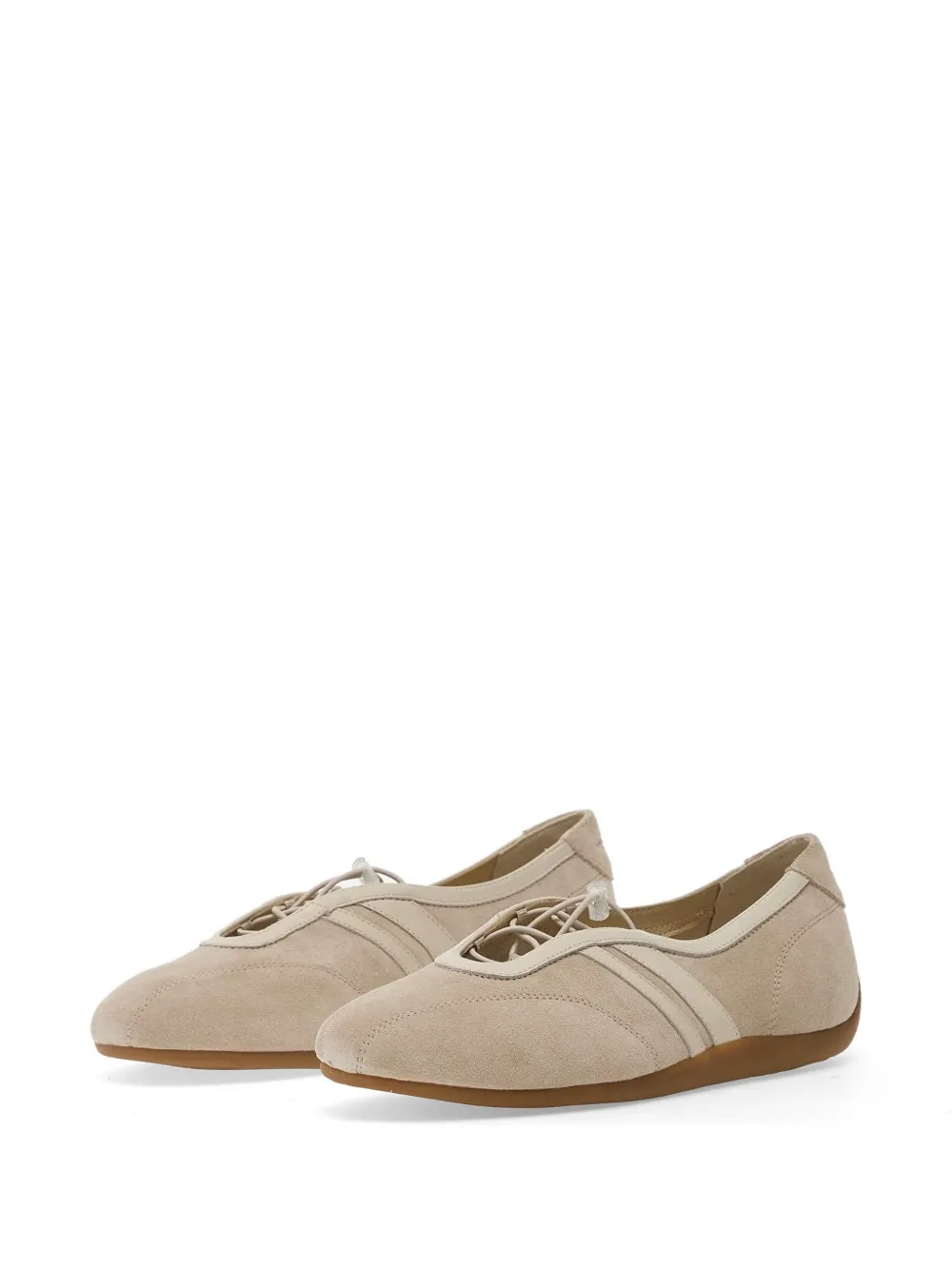 VAGABOND Hollie suède ballerina's met veters Beige