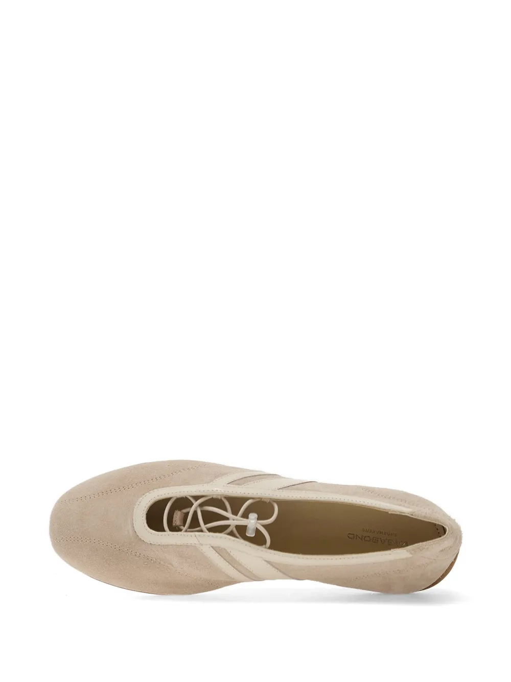 VAGABOND Hollie suède ballerina's met veters Beige