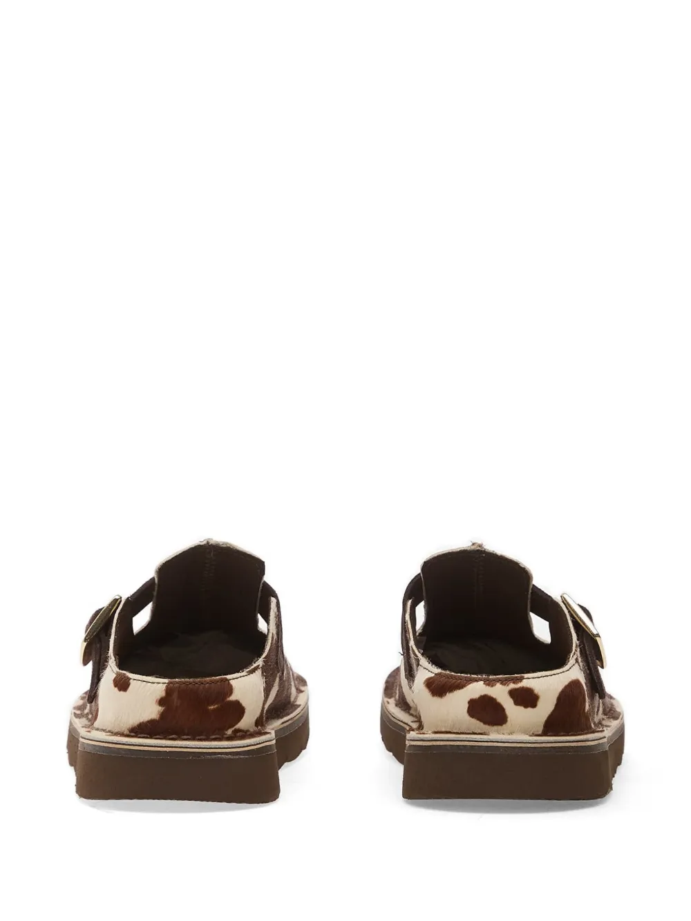 Clarks Sneakers met gespsluiting en koeien-print Bruin