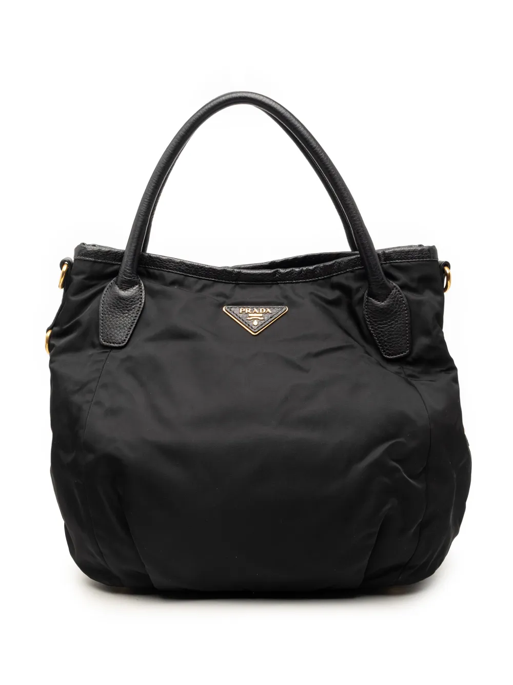 Prada Pre-Owned 2013-2026 Vitello Daino Trimmed Tessuto satchel - Schwarz