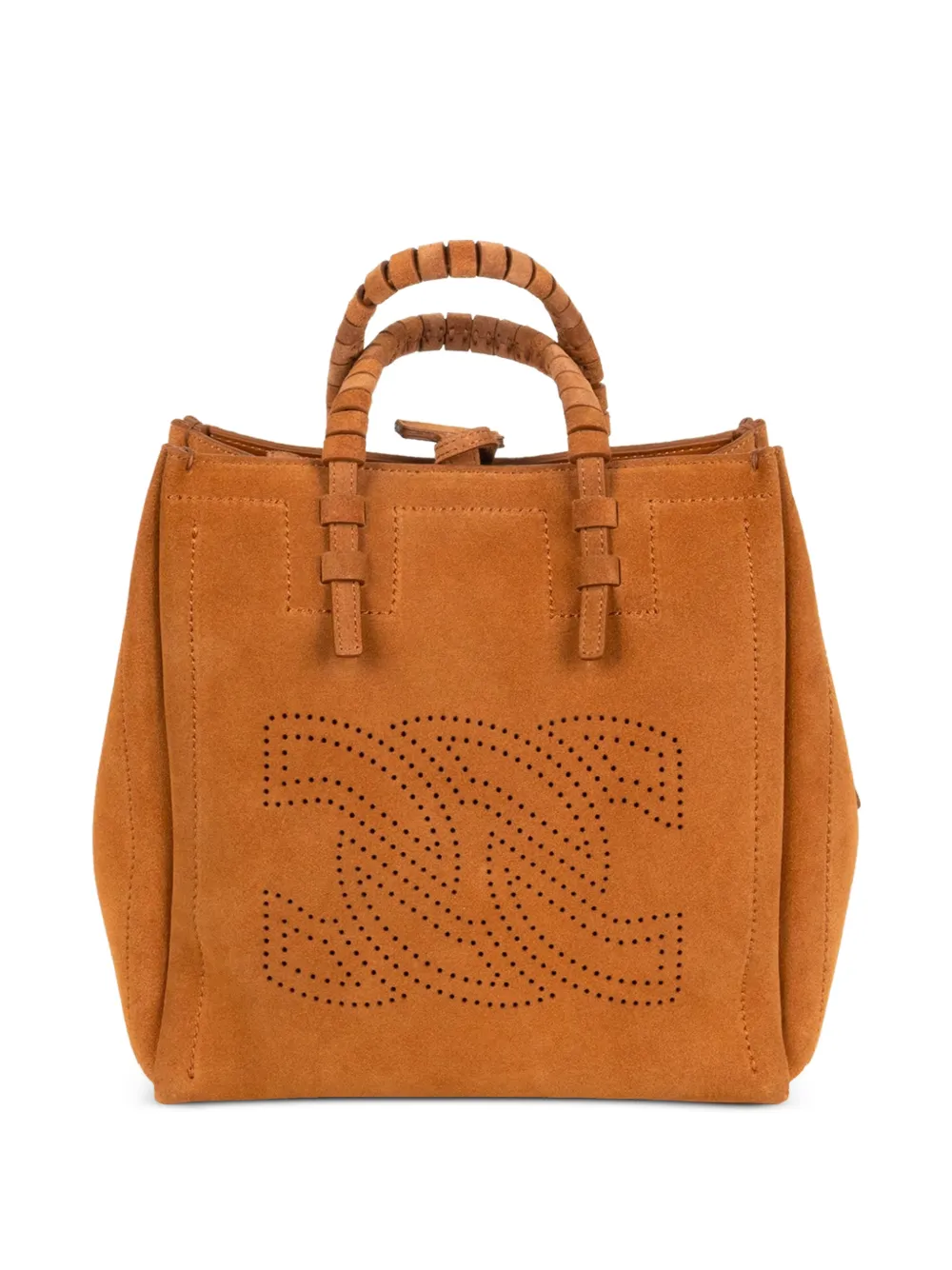 Casadei perforated-logo tote bag - Brown