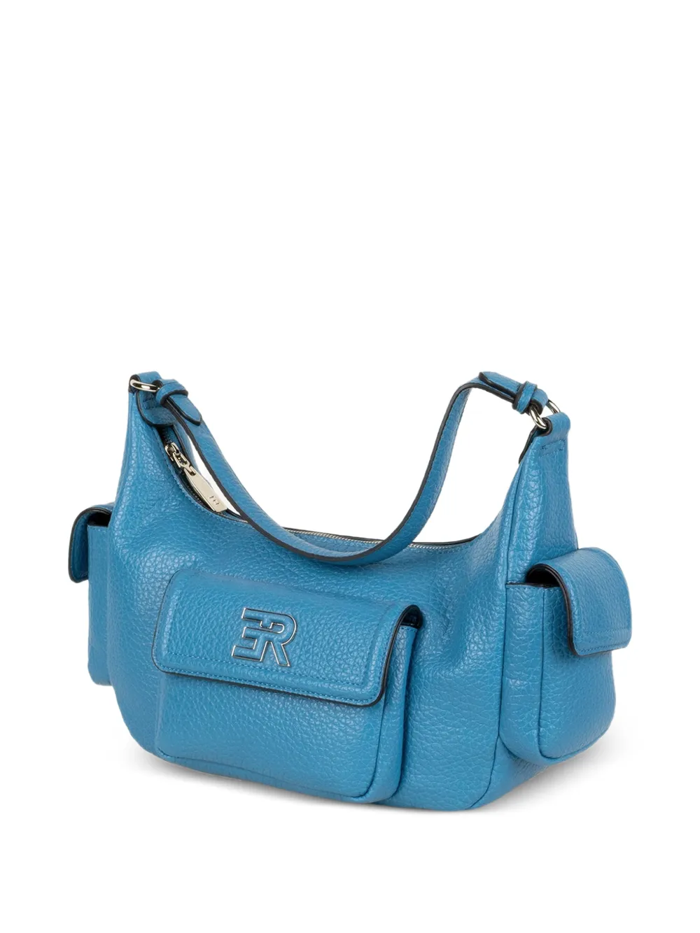 ERMANNO FIRENZE Leren schoudertas met meerdere vakken Blauw