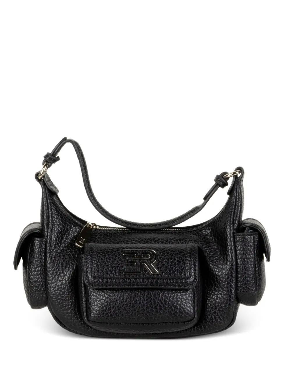 Ermanno Scervino Borsa a spalla con placca logo - Nero