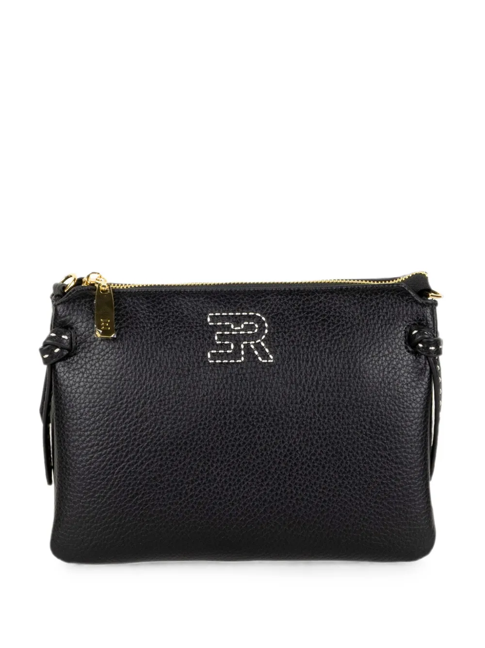 Ermanno Scervino Aliana logo-print leather clutch bag - Nero