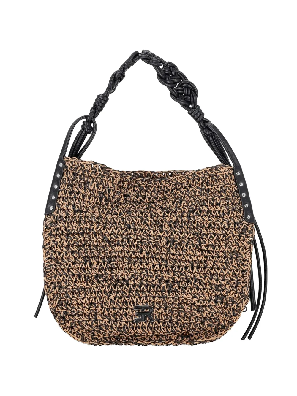 Ermanno Scervino Woven Shoulder Bag In Black