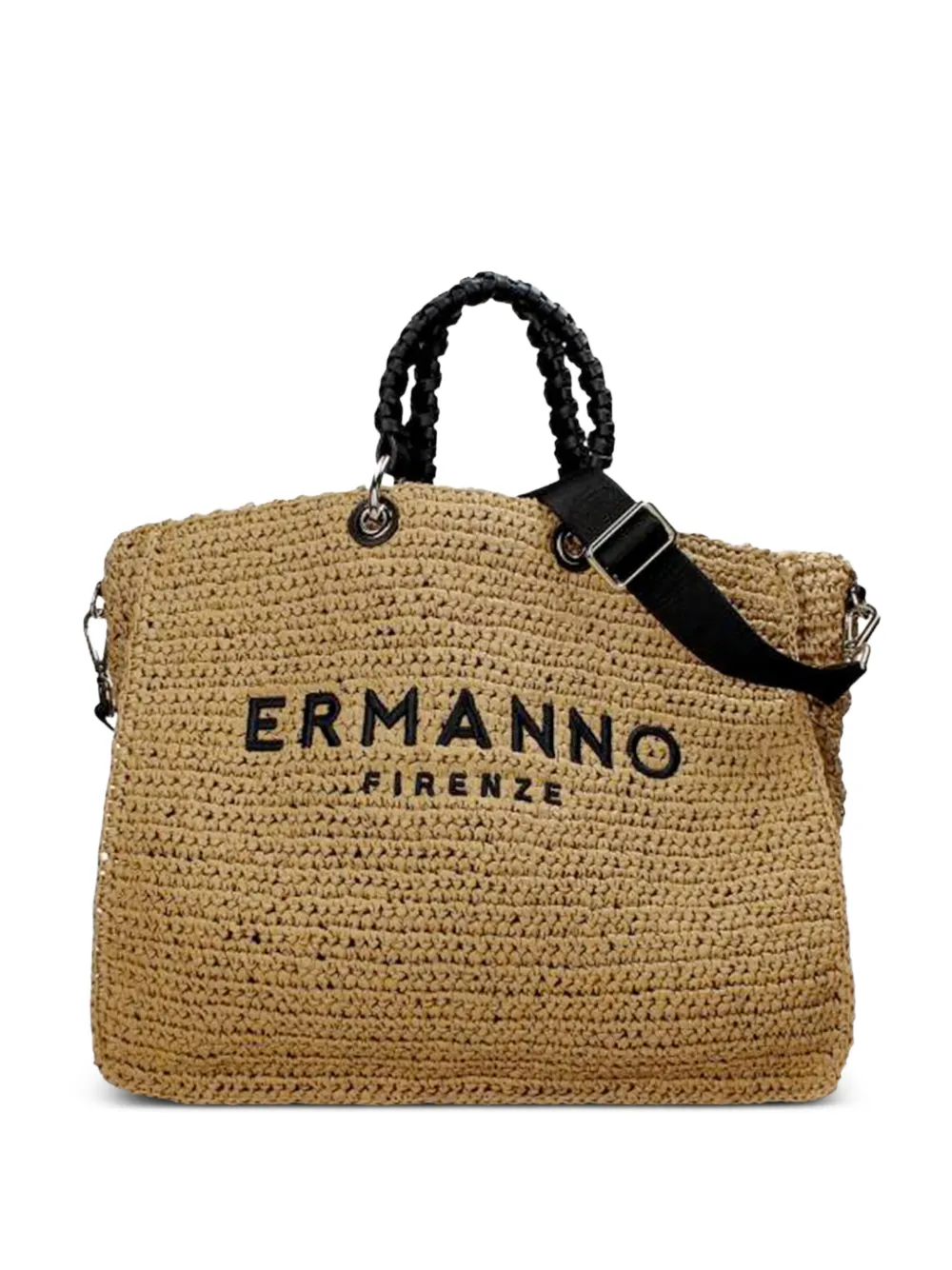 Ermanno Scervino Logo-embroidered Tote Bag In Neutral