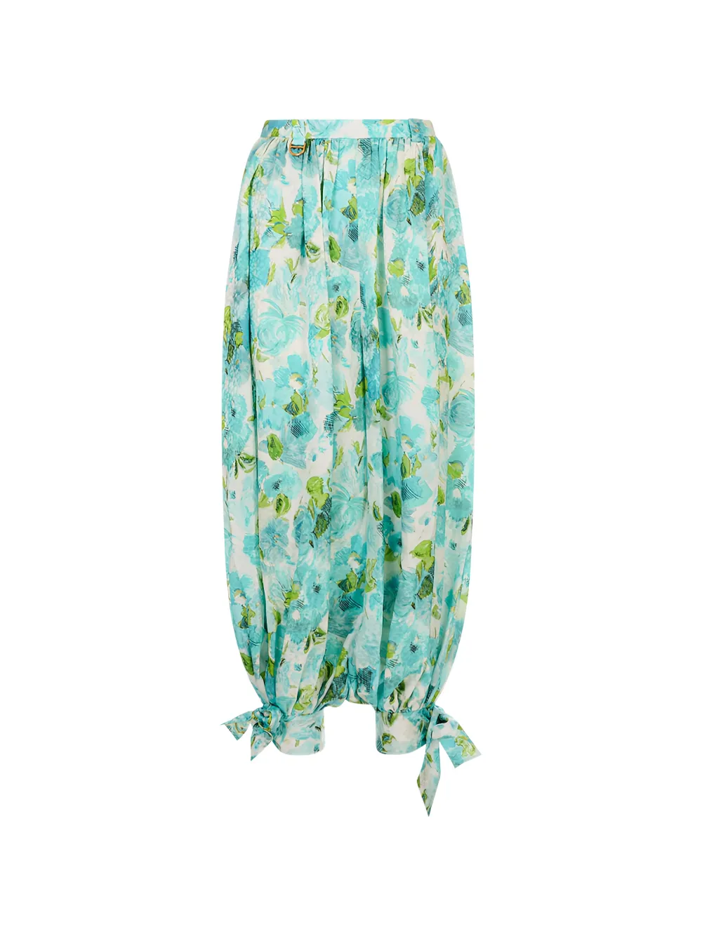 Chloé floral-print pleated trousers - Blau