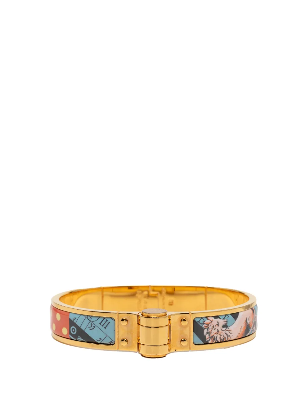 Hermès Pre-Owned 2000-2015 Narrow Enamel Charniere Hinge Bracelet PM costume bracelet - Blue