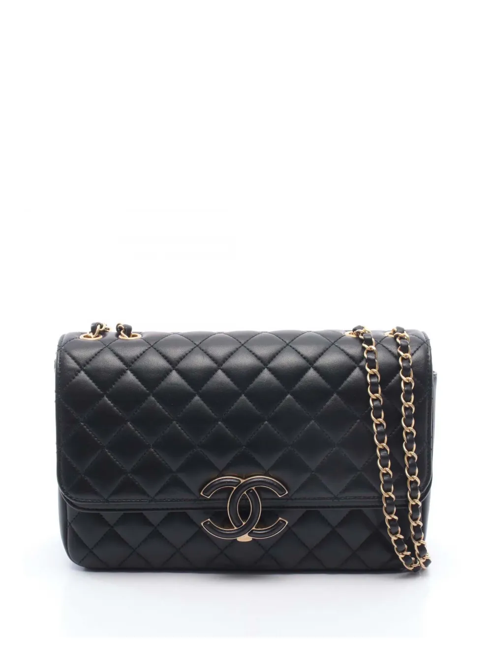 CHANEL Pre-Owned 2019 Medium Quilted Lambskin CC Chic Double Flap shoulder bag - Schwarz