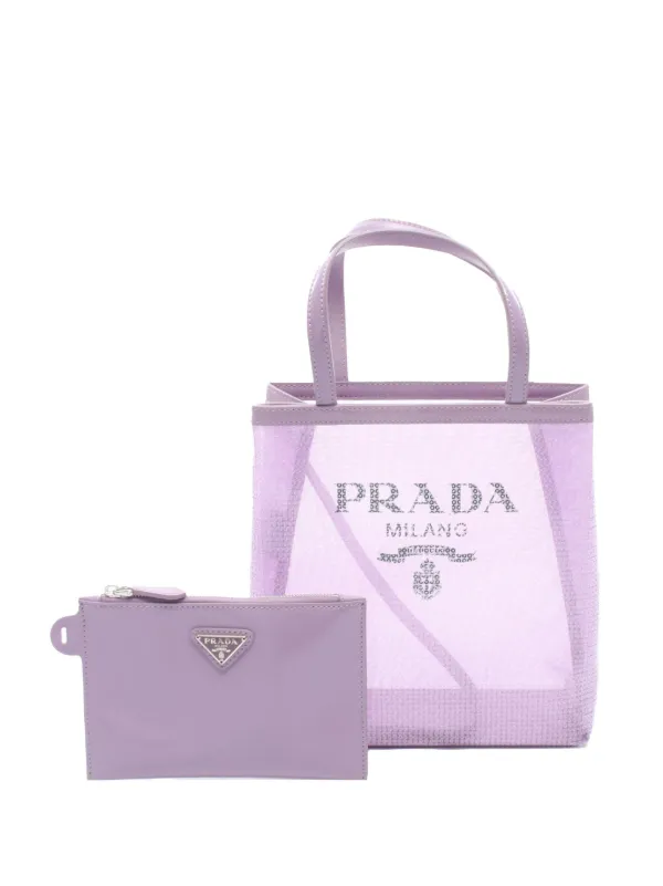 Prada Pre-Owned 2019-2026 スモール スパンコール メッシュ ロゴ 