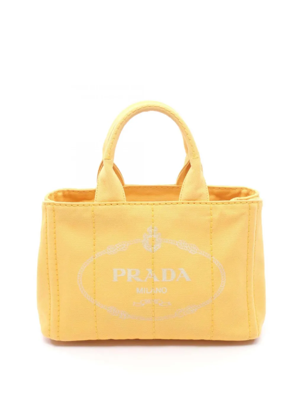 Prada Pre-Owned 2013-2026 Small Canvas Canapa Logo satchel - Gelb