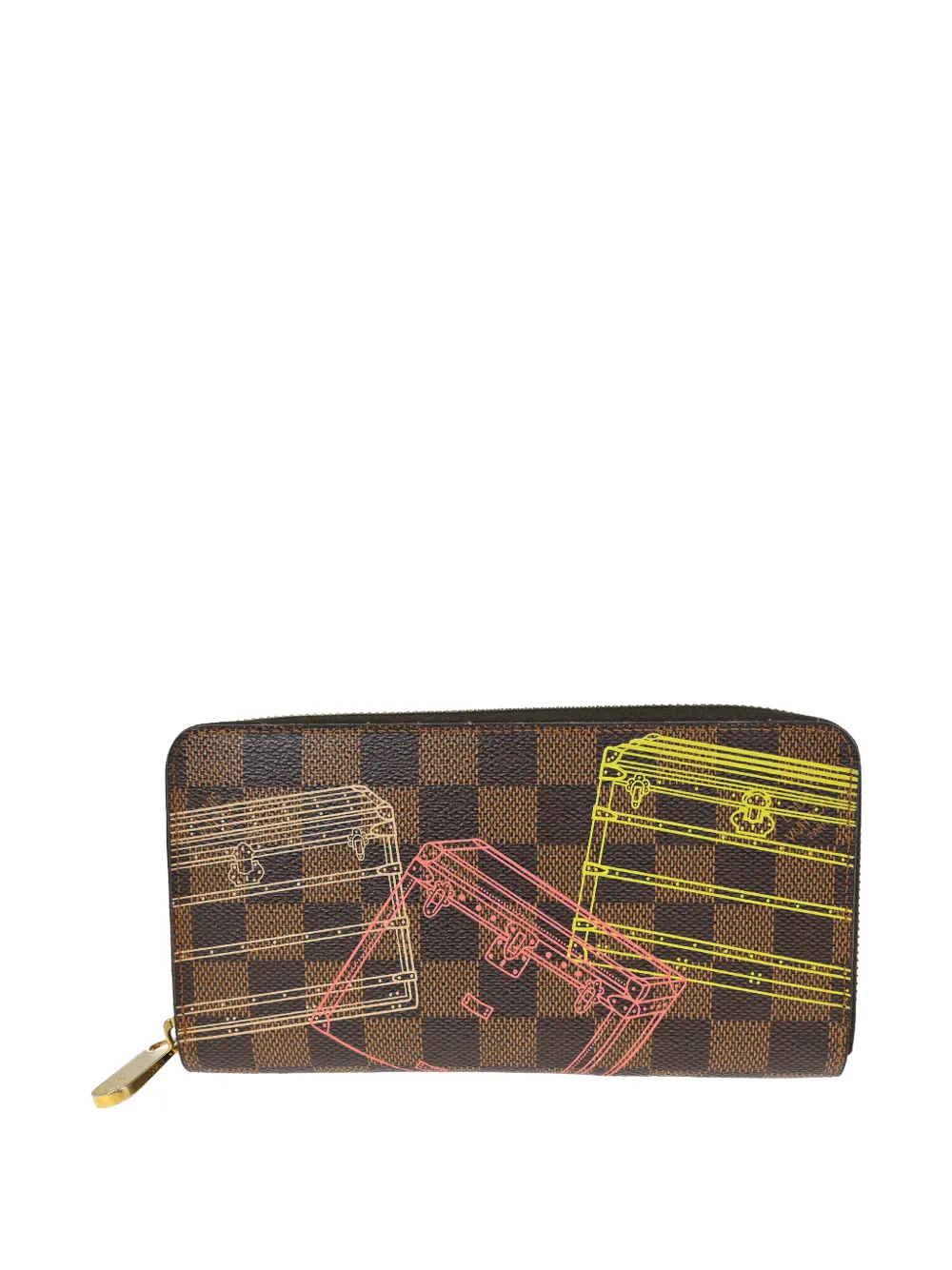 Louis Vuitton Pre-Owned 2014 long Trunk Zippy patterned wallet - Marrone