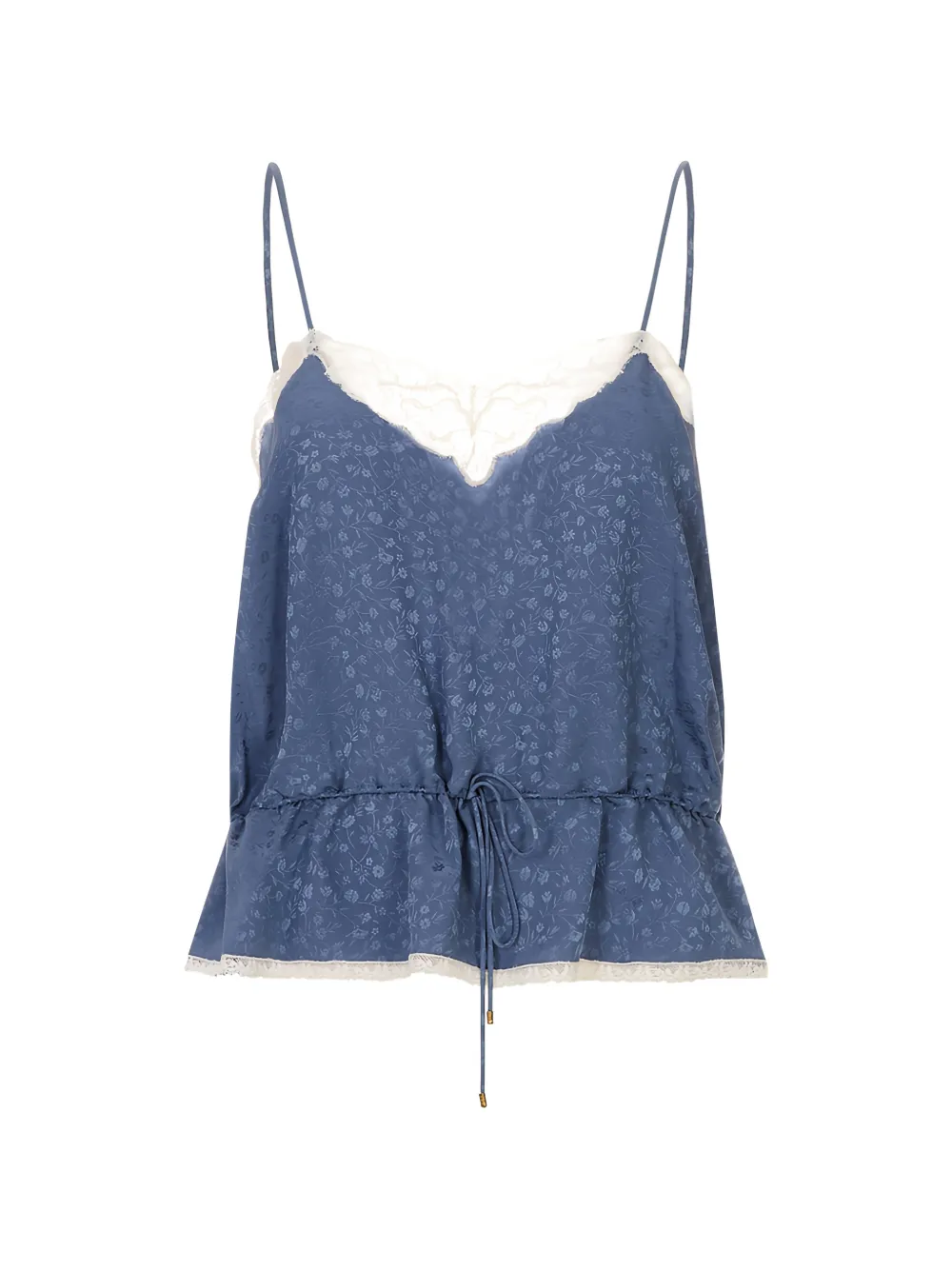 Chloé lace-trim jacquard top - Blau