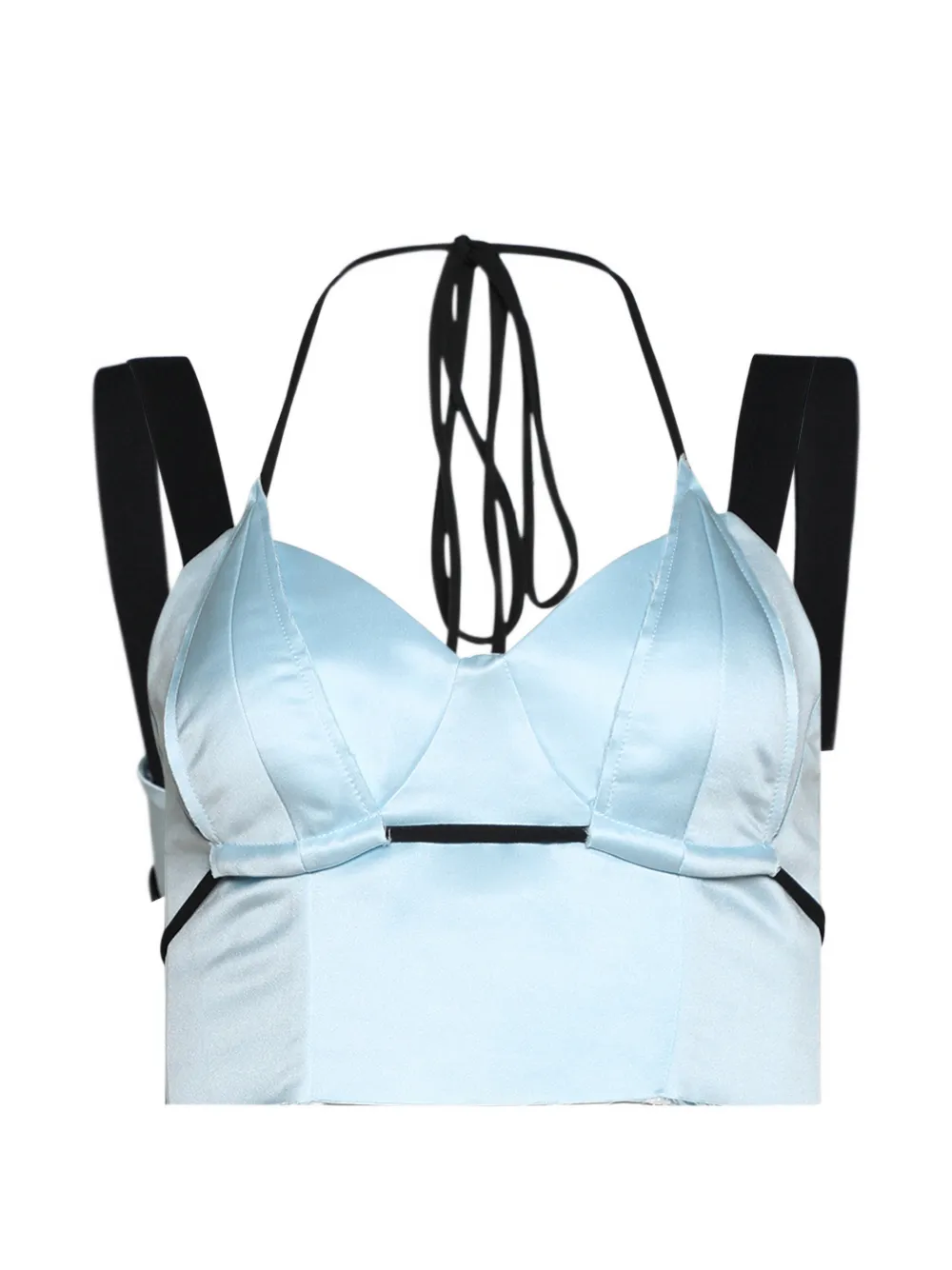 Natasha Zinko satin-finish panelled bra-top - Blu