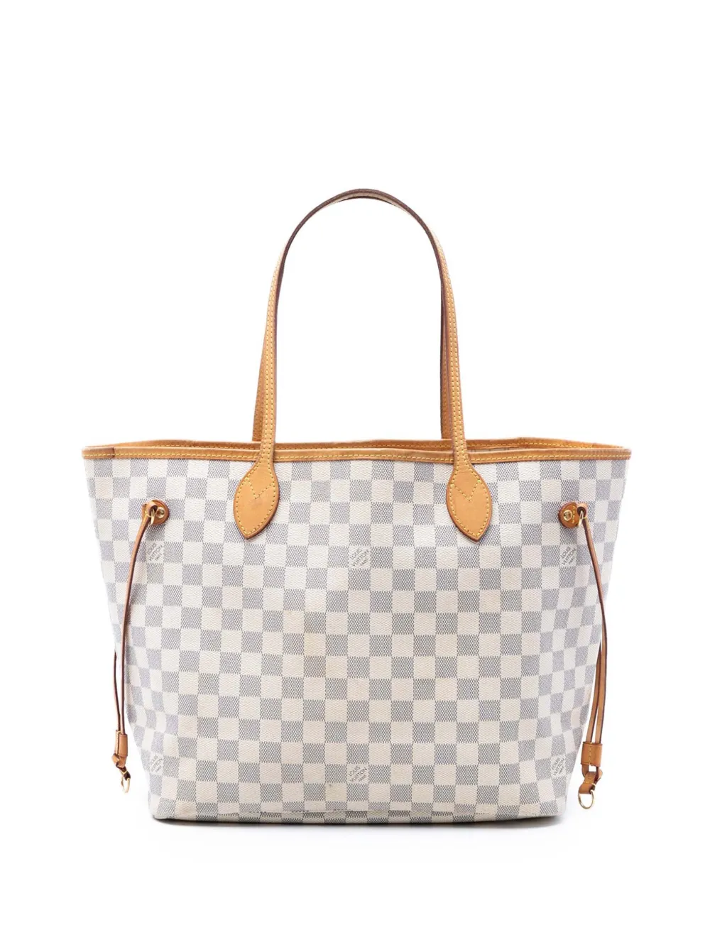 Pre-owned Louis Vuitton 2013 Damier Azur Neverfull Mm Tote Bag In White